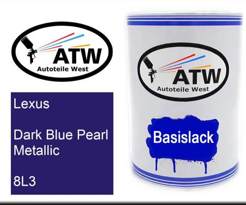 Lexus, Dark Blue Pearl Metallic, 8L3: 500ml Lackdose, von ATW Autoteile West.